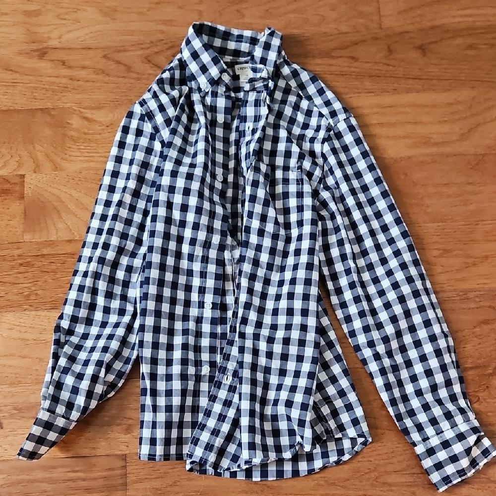 J. Crew Factory Kids Blue and White Checkered Shirt